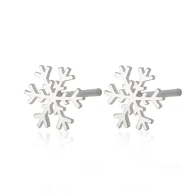 Silver Snowflake Stud Earrings