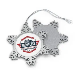 Snowflake Removal Service Pewter Snowflake Ornament