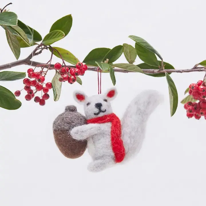 Squirrel Felt Ornament