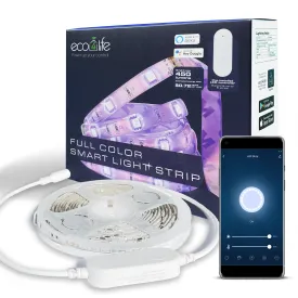 WiFi LED Strip Lights with controller, color changing, High Density 180 Lamp Beads, Compatible with Alexa and Google Assistant, Music Sync, App control, Voice Control. No Hub required